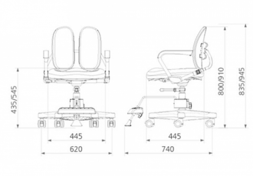 Ортопедическое кресло детское Duorest Duokids DR-280DDS, Цвет: розовый - 4